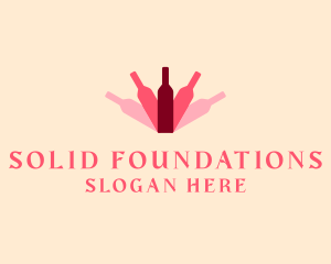 Wine Bottle Liquor Logo