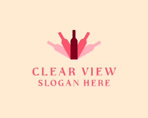 Wine Bottle Liquor logo design