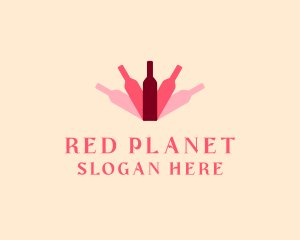 Wine Bottle Liquor logo design