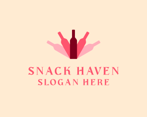 Wine Bottle Liquor logo design