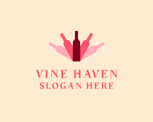 Wine Bottle Liquor logo design