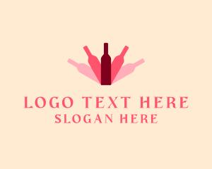 Wine Bottle Liquor Logo