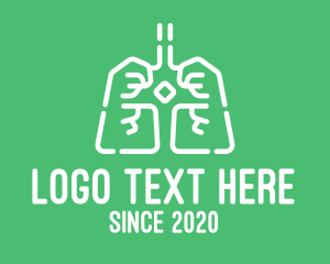 White Respiratory Lungs Logo