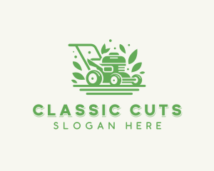 Lawn Leaf Mower logo design