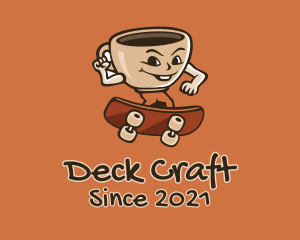 Deck - Coffee Cup Skateboarder logo design