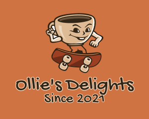 Ollie - Coffee Cup Skateboarder logo design