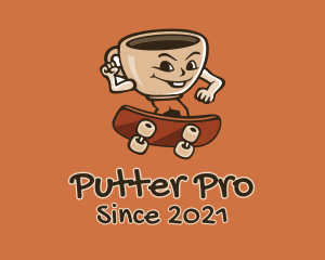 Coffee Cup Skateboarder logo design