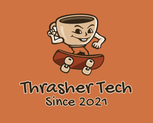 Thrasher - Coffee Cup Skateboarder logo design