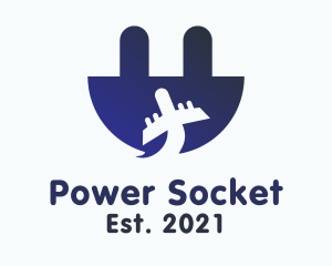 Socket - Airplane Electric Plug logo design