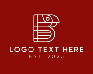 White - Letter B Parrot logo design