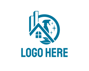 Hygienic - Blue House Disinfection logo design
