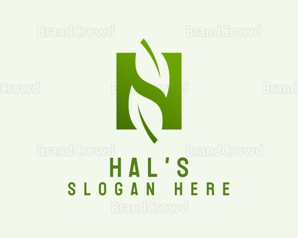 Vegetarian Leaf Letter N Logo