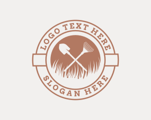 Hedge Shears - Gardening Rake Shovel logo design