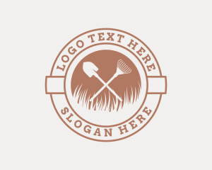 Eco - Gardening Rake Shovel logo design