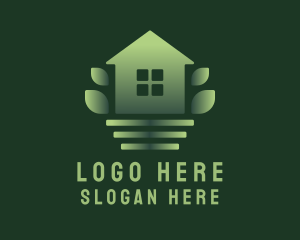 Eco Friendly - Green House Yard Garden logo design
