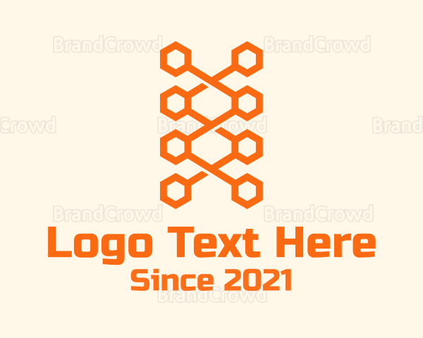 Orange Honeycomb Shoelace Logo