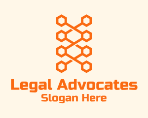 Orange Honeycomb Shoelace Logo