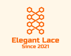 Lace - Orange Honeycomb Shoelace logo design