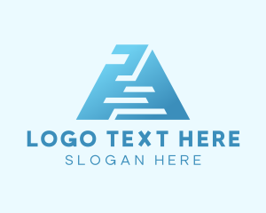 Digital Media - Digital Letter A Pyramid logo design
