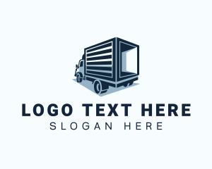 Semi - Truck Courier Freight logo design