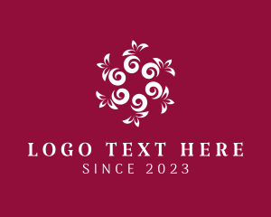 Sauna - Floral Pattern Decoration logo design