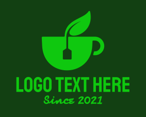 Herbal Green Tea Leaf Logo