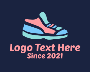킥 - 다채로운 고무 신발 로고 디자인
