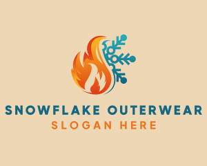 Snowflake Fire Energy Cooling logo design