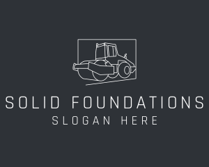 Steamroller - Road Roller Construction logo design