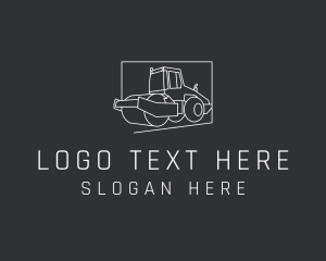 Minimalist - Road Roller Construction logo design