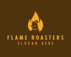 Roasting - Flaming Roast Chicken logo design