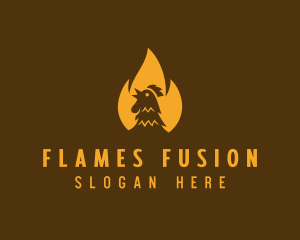 Flaming Roast Chicken logo design