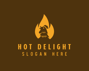 Flaming Roast Chicken logo design