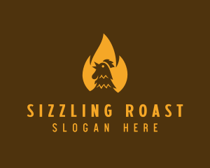Roast - Flaming Roast Chicken logo design
