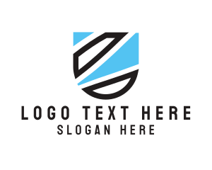 Modern Shattered Shield logo design