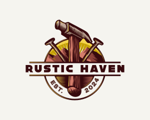 Hammer Carpentry Tools logo design