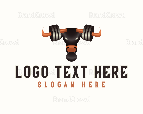 Fitness Gym Bull Weights Logo