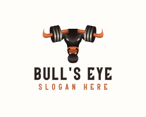 Fitness Gym Bull Weights logo design