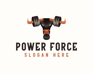 Fitness Gym Bull Weights logo design