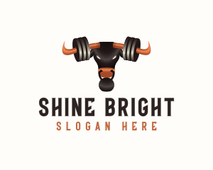 Glossy - Fitness Gym Bull Weights logo design