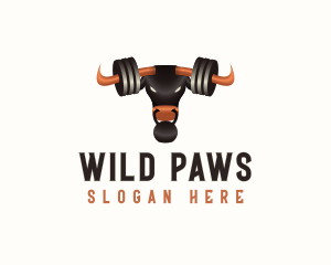 Fitness Gym Bull Weights logo design