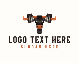 Power - Fitness Gym Bull Weights logo design