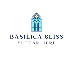 Basilica - Cathedral Glass Window logo design