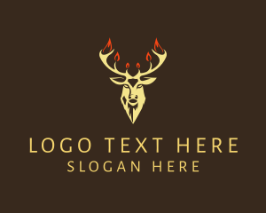 Deer Head - Rustic Stag Hipster logo design