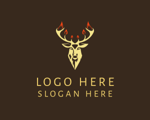 Rustic Stag Hipster Logo
