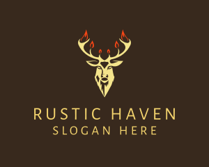 Rustic Stag Hipster logo design