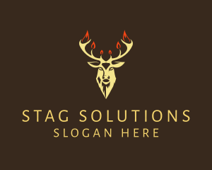 Rustic Stag Hipster logo design