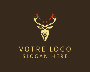 Cabin - Rustic Stag Hipster logo design
