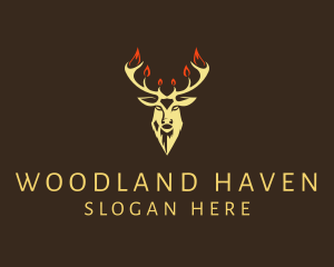 Woodland - Rustic Stag Hipster logo design