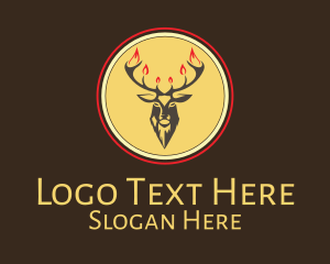 Stag - Rustic Stag Hipster Emblem logo design